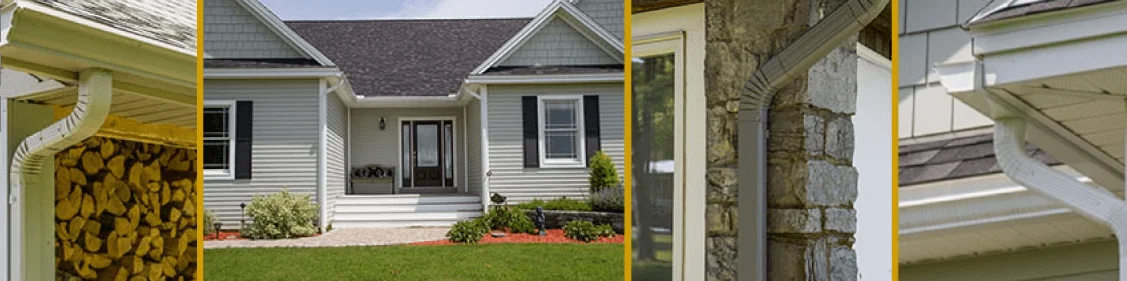 Seamless aluminum gutter installation in progress on a Vermont home — The Gutter Guys, Addison County VT